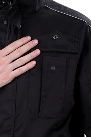 Костюм мужской ФОРПОСТ летний для защиты от механических воздействий и ОПЗ (куртка, брюки), цвет черный Кос 1863