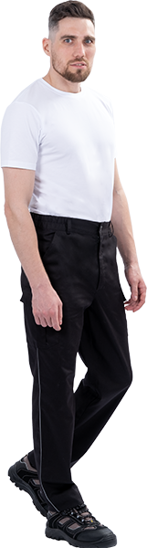 Костюм мужской ФОРПОСТ летний для защиты от механических воздействий и ОПЗ (куртка, брюки), цвет черный Кос 1863