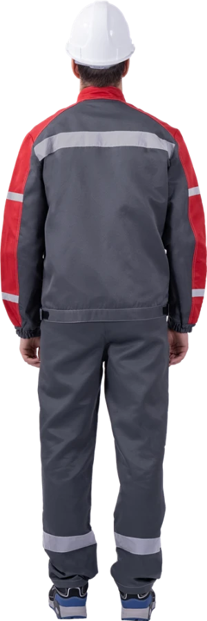 Костюм РОУД летний, серый-красный (Куртка+полукомбинезон)