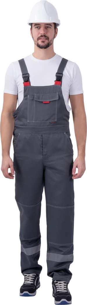 Костюм РОУД летний, серый-красный (Куртка+полукомбинезон)