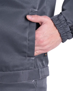 Костюм РОУД летний, серый-чёрный (Куртка+полукомбинезон)