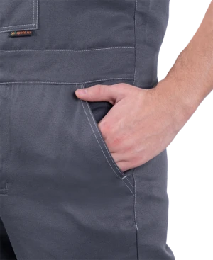 Костюм РОУД летний, серый-чёрный (Куртка+полукомбинезон)