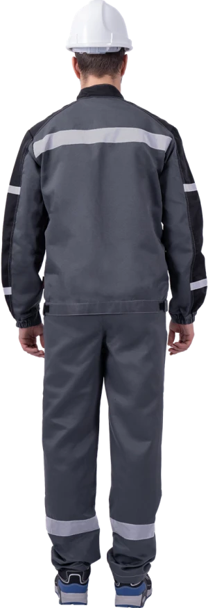 Костюм РОУД летний, серый-чёрный (Куртка+полукомбинезон)