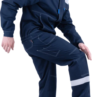 Костюм мужской РАЦИОНАЛИЗАТОР от механических воздействий и ОПЗ (куртка, брюки), темно-синий/василёк