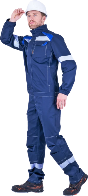 Костюм мужской СТАРАТЕЛЬ от механических воздействий и ОПЗ (куртка, брюки), синий/василек
