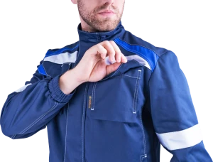 Костюм мужской СТАРАТЕЛЬ от механических воздействий и ОПЗ (куртка, брюки), синий/василек