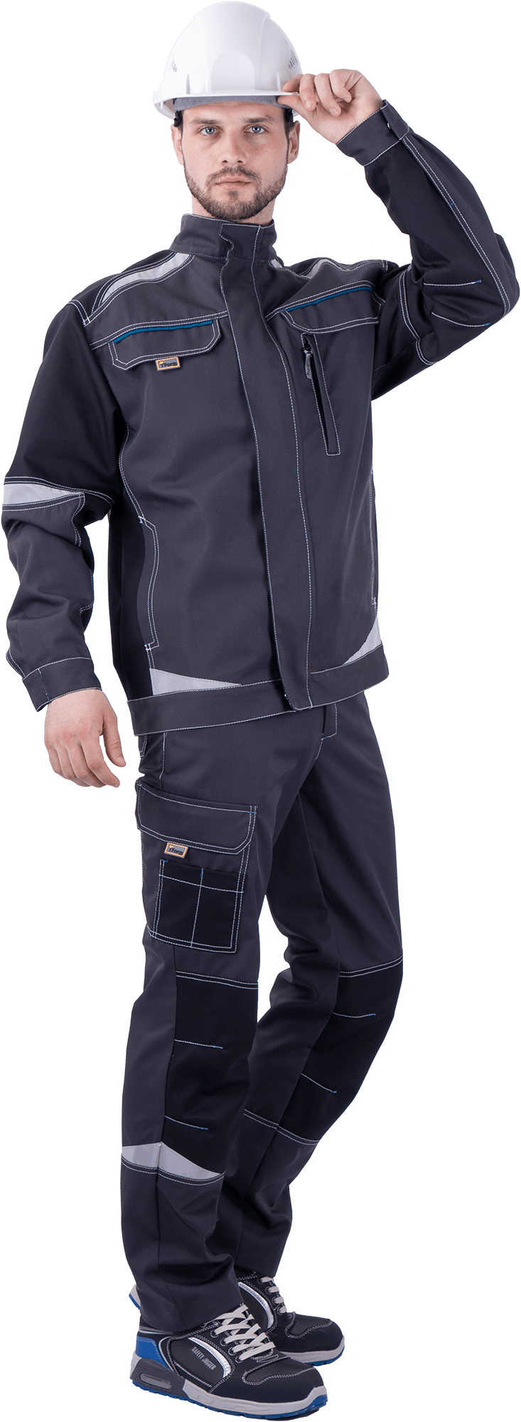 Куртка мужская ТУРБО SAFETY от механических воздействий и ОПЗ, темно-серая/чёрная