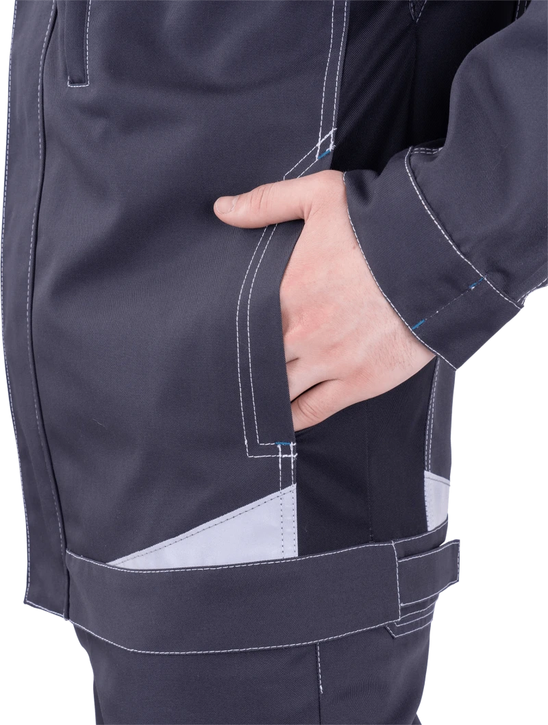 Куртка мужская ТУРБО SAFETY от механических воздействий и ОПЗ, темно-серая/чёрная