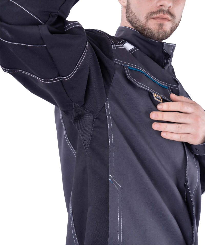 Куртка мужская ТУРБО SAFETY от механических воздействий и ОПЗ, темно-серая/чёрная