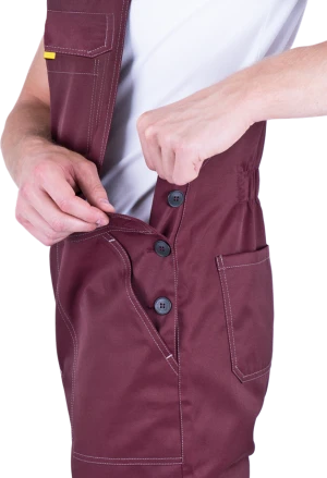 Костюм мужской КМ-10 ЛЮКС от механических воздействий и ОПЗ (куртка, полукомбинезон), бордовый/жёлтый/чёрный