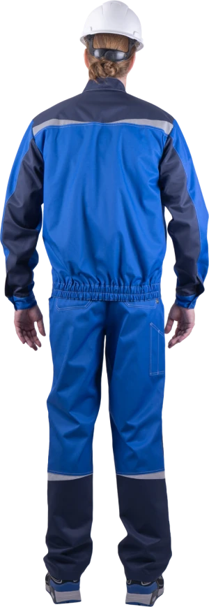 Костюм мужской КМ-10 ЛЮКС от механических воздействий и ОПЗ (куртка, брюки),  василек/темно-синий