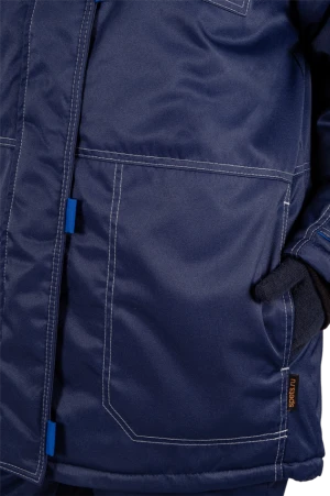 Костюм женский КМ-10 ЛЮКС от пониженных температур воздуха и ветра, механических воздействий и ОПЗ (куртка, брюки), синий/василек