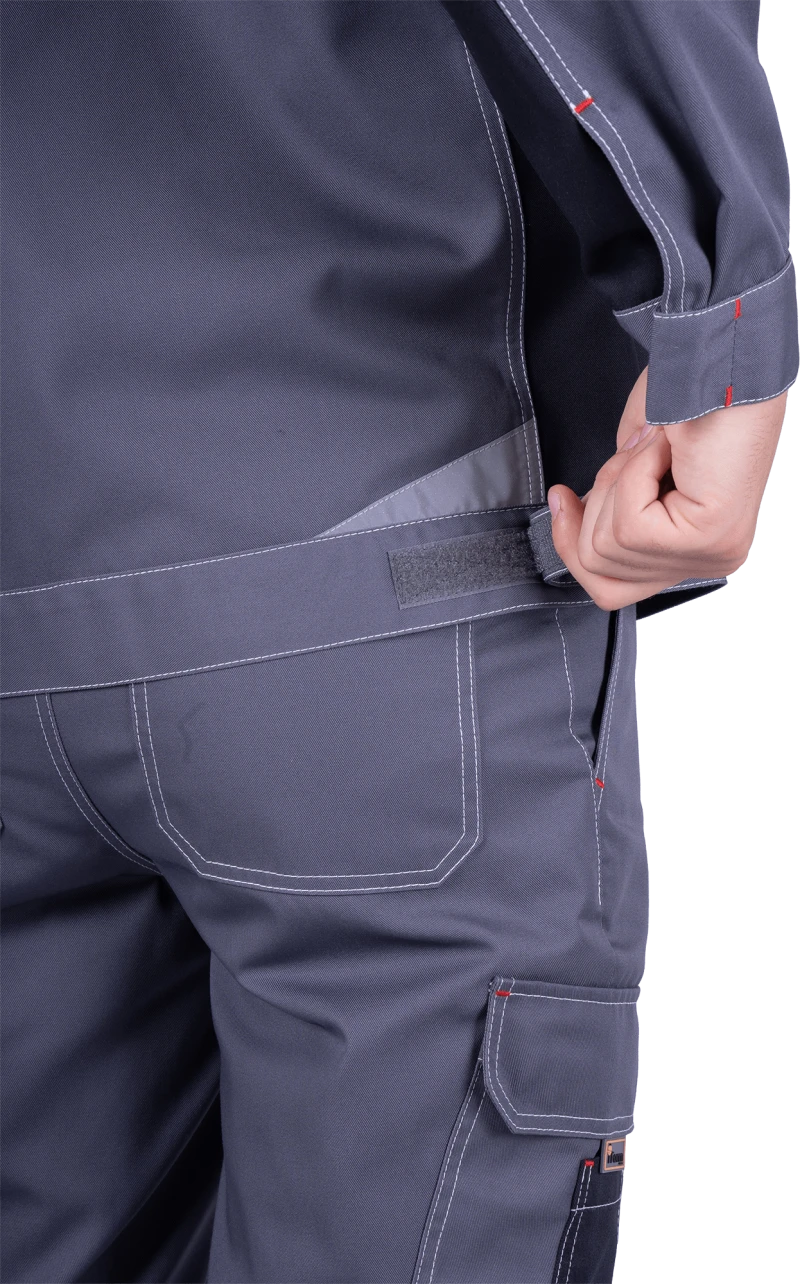 Куртка мужская ТУРБО SAFETY от механических воздействий и ОПЗ, цв. серый/чёрный/красный