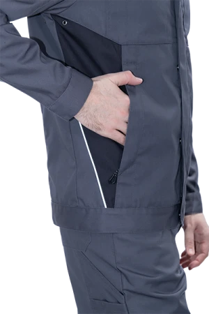 Куртка мужская GT от механических воздействий и ОПЗ, серый-т.серый