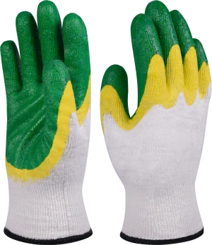 Перчатки ГРИН УТЕПЛЕННЫЕ, (Л-21-13) х/б с 2-м латексом Пер 083