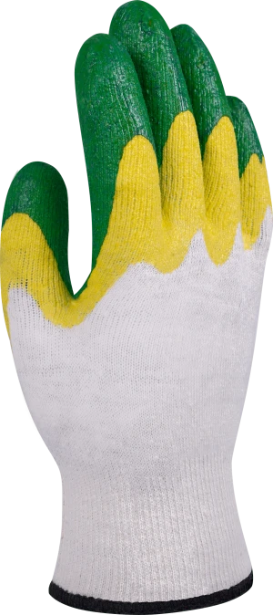 Перчатки ГРИН УТЕПЛЕННЫЕ, (Л-21-13) х/б с 2-м латексом Пер 083