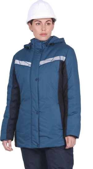 Куртка ВИРАЖ НЕО зимняя, морская волна-т/синяя, женская