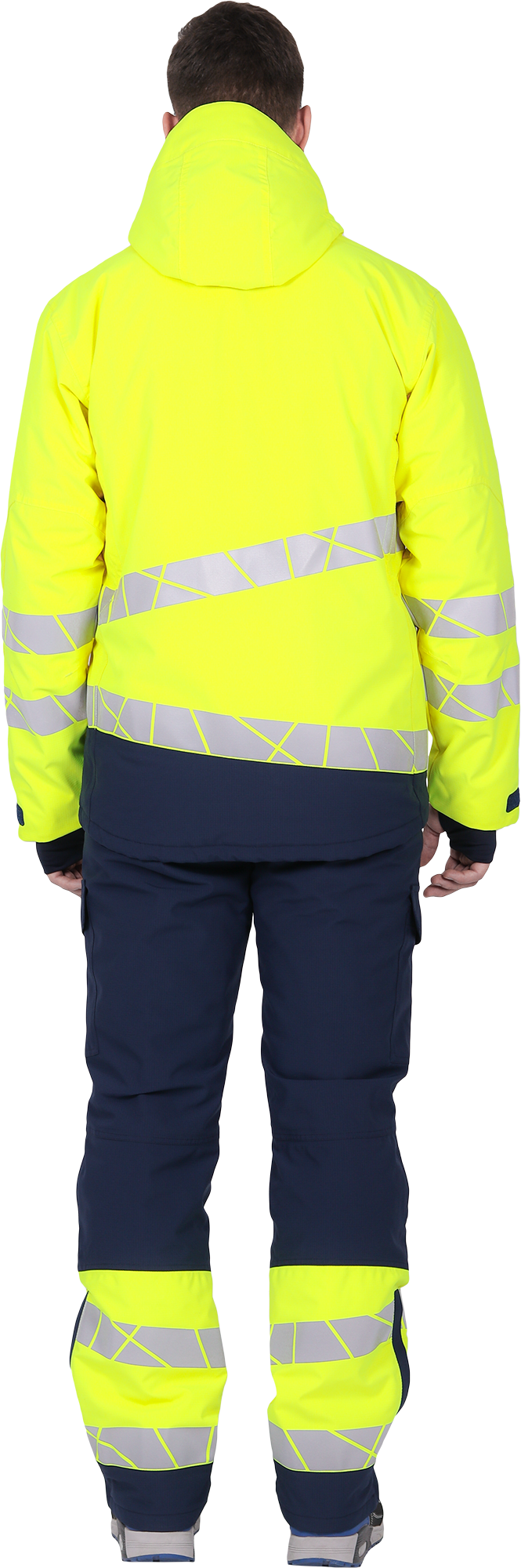 Куртка мужская утепленная ACTIVE, флуоресцентный желтый-синий