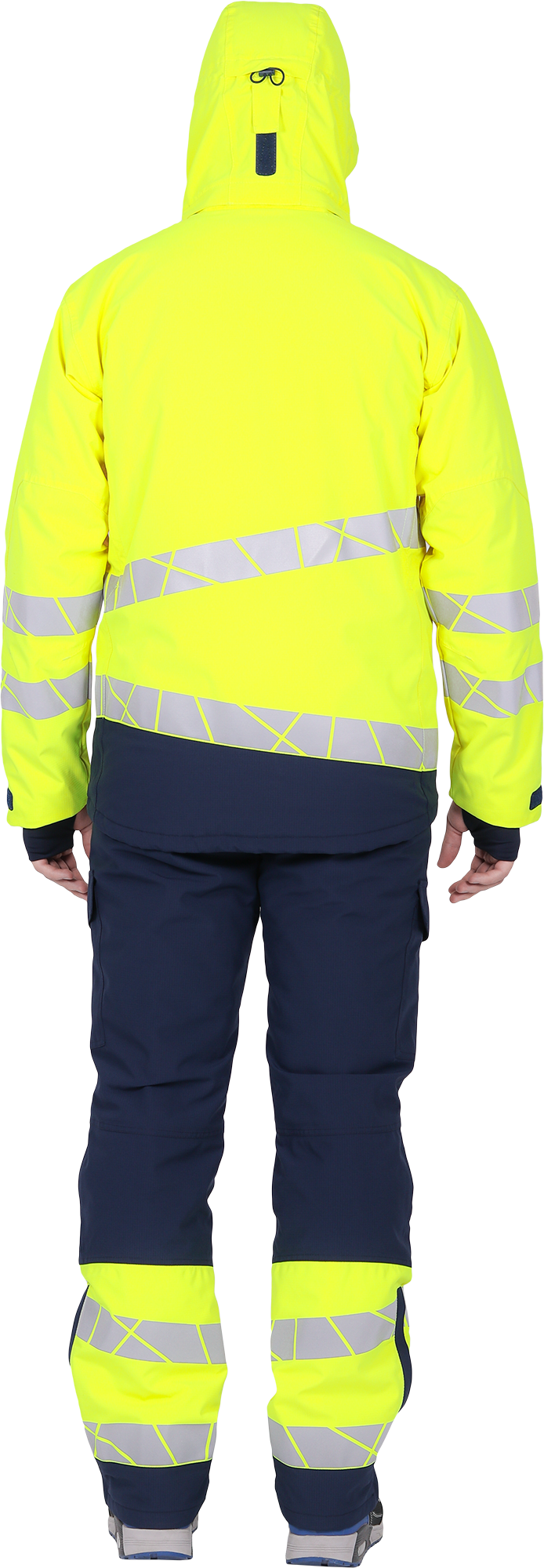 Куртка мужская утепленная ACTIVE, флуоресцентный желтый-синий