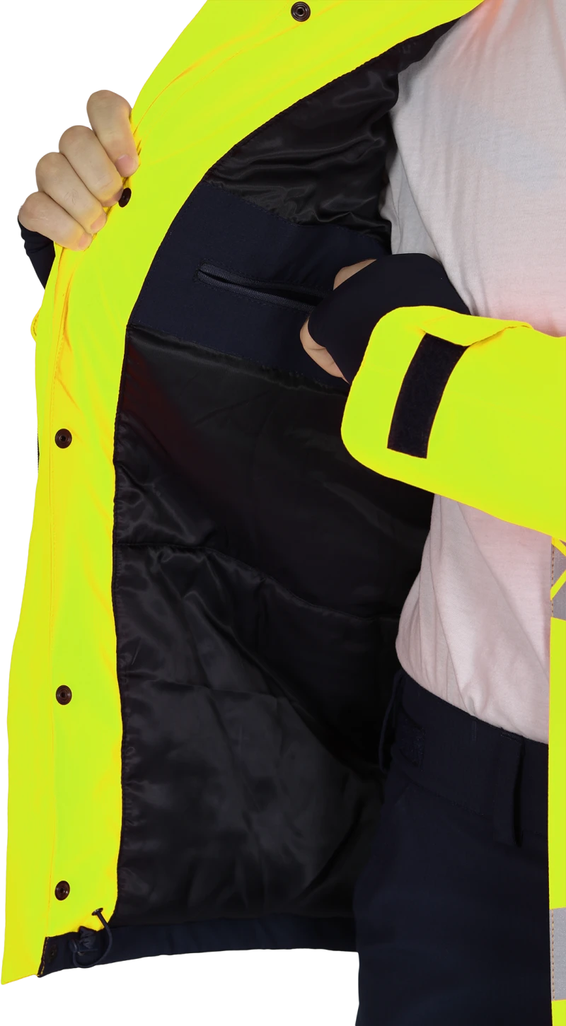 Куртка мужская утепленная ACTIVE, флуоресцентный желтый-синий