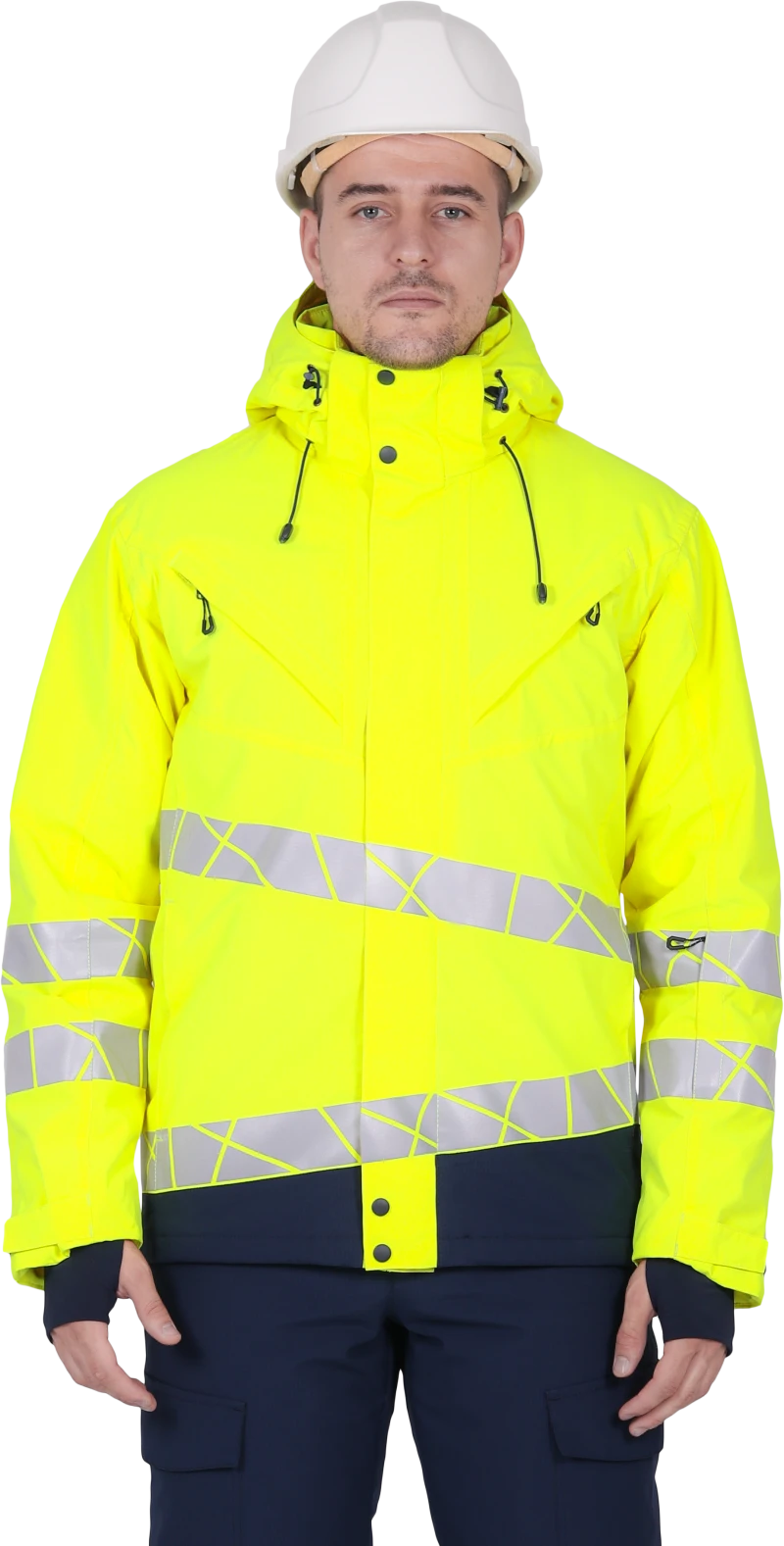 Куртка мужская утепленная ACTIVE, флуоресцентный желтый-синий
