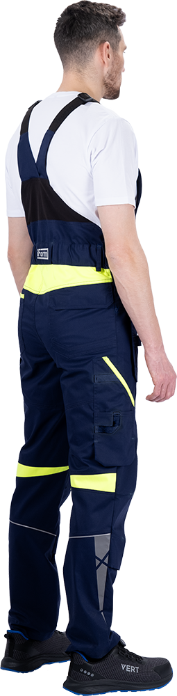 Полукомбинезон мужской ACTIVE FLEX / АКТИВ ФЛЕКС для защиты от механических воздействий и ОПЗ, т.синий/флуоресцентный желтый