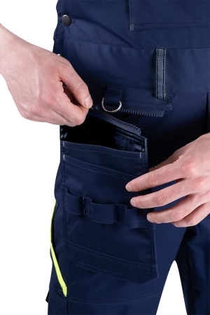 Полукомбинезон мужской ACTIVE FLEX / АКТИВ ФЛЕКС для защиты от механических воздействий и ОПЗ, т.синий/флуоресцентный желтый