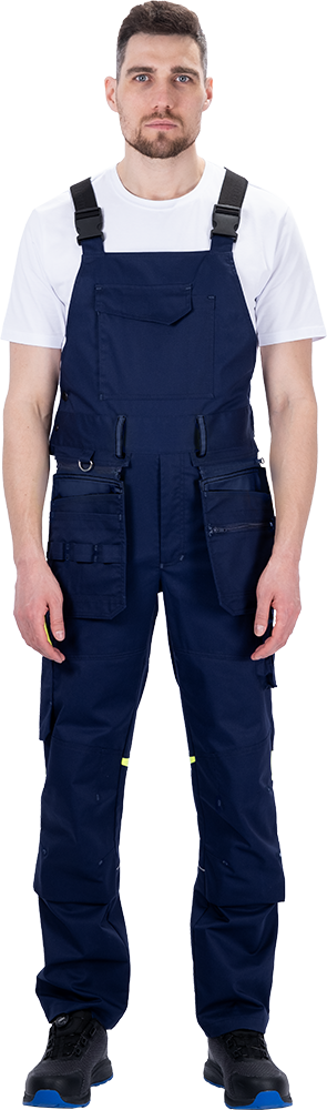 Полукомбинезон мужской ACTIVE FLEX / АКТИВ ФЛЕКС для защиты от механических воздействий и ОПЗ, т.синий/флуоресцентный желтый