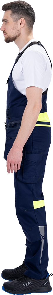 Полукомбинезон мужской ACTIVE FLEX / АКТИВ ФЛЕКС для защиты от механических воздействий и ОПЗ, т.синий/флуоресцентный желтый