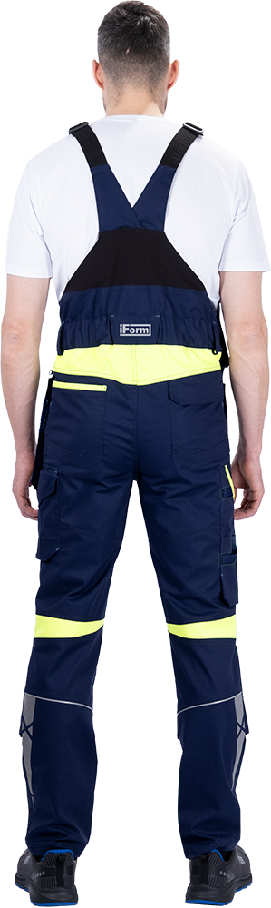 Полукомбинезон мужской ACTIVE FLEX / АКТИВ ФЛЕКС для защиты от механических воздействий и ОПЗ, т.синий/флуоресцентный желтый