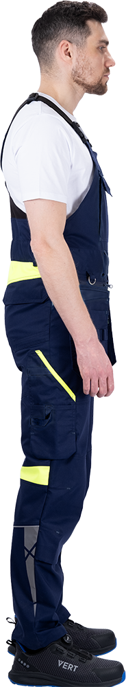 Полукомбинезон мужской ACTIVE FLEX / АКТИВ ФЛЕКС для защиты от механических воздействий и ОПЗ, т.синий/флуоресцентный желтый