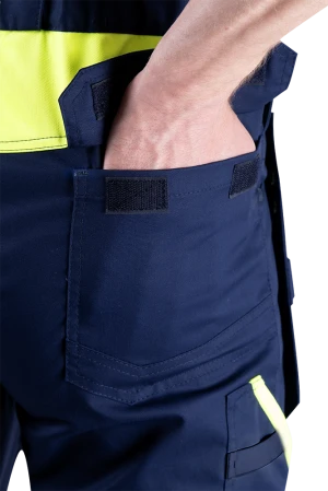 Полукомбинезон мужской ACTIVE FLEX / АКТИВ ФЛЕКС для защиты от механических воздействий и ОПЗ, т.синий/флуоресцентный желтый