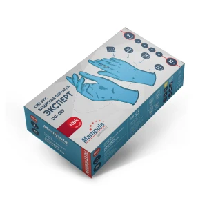 Перчатки ЭКСПЕРТ (DG-029), нитрил, 0.23 мм, неопудренные, текстурированные, цвет синий Пер 605