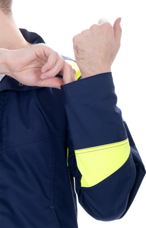 Куртка мужская ACTIVE FLEX / АКТИВ ФЛЕКС для защиты от механических воздействий и ОПЗ, т.синий-флуоресцентный желтый