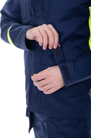 Куртка мужская ACTIVE FLEX / АКТИВ ФЛЕКС для защиты от механических воздействий и ОПЗ, т.синий-флуоресцентный желтый