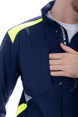 Куртка мужская ACTIVE FLEX / АКТИВ ФЛЕКС для защиты от механических воздействий и ОПЗ, т.синий-флуоресцентный желтый