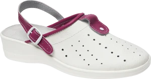 Сабо НИКА, женские кожаные ПУ  (арт. ШК-13253) (белый/бордо) Саб 513