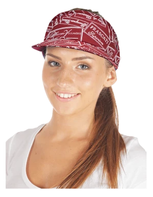 Козырек ЛЮКС, бордовый с принтом