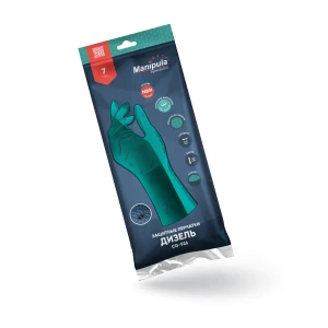 Перчатки ДИЗЕЛЬ (CG-926), нитрил, 0.42 мм, 380 мм, хлопковая подкладка, цвет зеленый Пер 645