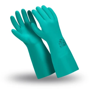 Перчатки ДИЗЕЛЬ (CG-926), нитрил, 0.42 мм, 380 мм, хлопковая подкладка, цвет зеленый Пер 645