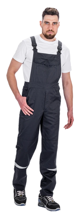 Костюм мужской КМ-10 ЛЮКС АНТИСТАТ летний для защиты от механических воздействий, статического электричества и ОПЗ (куртка, полукомбинезон), т.синий-василек Кос 1810