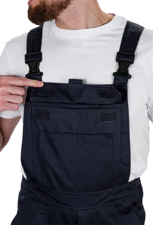 Костюм мужской КМ-10 ЛЮКС АНТИСТАТ летний для защиты от механических воздействий, статического электричества и ОПЗ (куртка, полукомбинезон), т.синий-василек Кос 1810