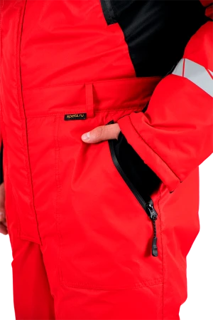 Комбинезон мужской ПИЛОТ от пониженных температур, механических воздействи и ОПЗ, цв. красный-черный Ком 019