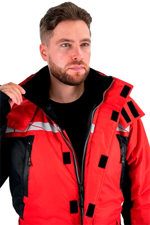 Комбинезон мужской ПИЛОТ от пониженных температур, механических воздействи и ОПЗ, цв. красный-черный Ком 019