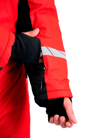 Комбинезон мужской ПИЛОТ от пониженных температур, механических воздействи и ОПЗ, цв. красный-черный Ком 019