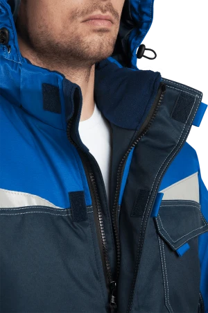 Костюм мужской КМ-10 ЛЮКС от пониженных температур воздуха, механических воздействий и ОПЗ, синий/василек Кос 466