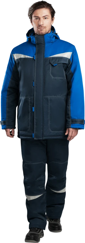 Костюм мужской КМ-10 ЛЮКС от пониженных температур воздуха, механических воздействий и ОПЗ, синий/василек Кос 466