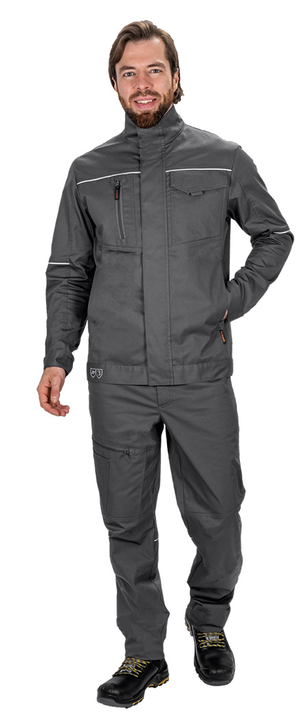 Костюм мужской ДЮРАБЛ от механических воздействий и ОПЗ (куртка, брюки), серый Кос 832