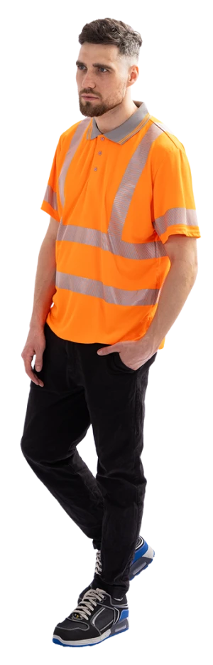 Рубашка ПОЛО(СП-3), Со - 2-й класс защиты, флуоресцентный оранжевый