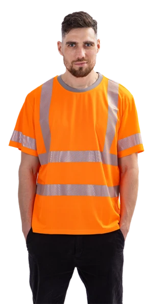 Футболка короткий рукав (СФ-3), Со - 2-й класс защиты, флуоресцентный оранжевый
